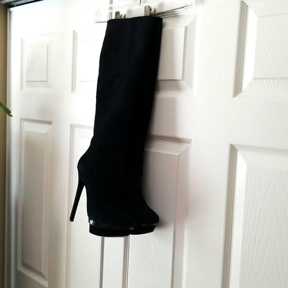 BRIAN ATWOOD Suede Platform Knee-High Boots Size: 8 - Picture 3 of 9